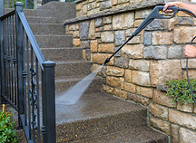 Pressure Washer on Stairs