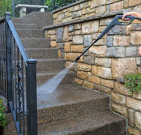 Pressure Washer on Stairs