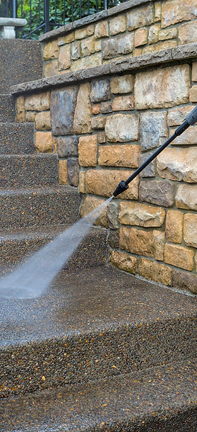 Pressure Washer on Stairs