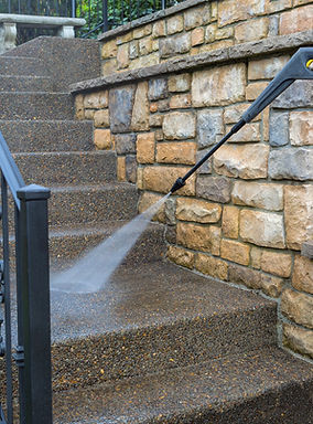 Pressure Washer on Stairs
