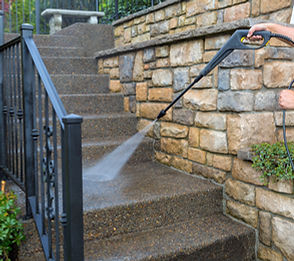 Pressure Washer on Stairs