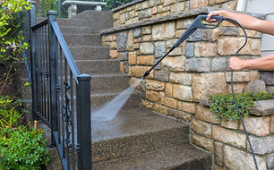 Pressure Washer on Stairs