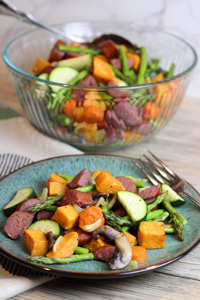 Roasted Kielbasa and Vegetables