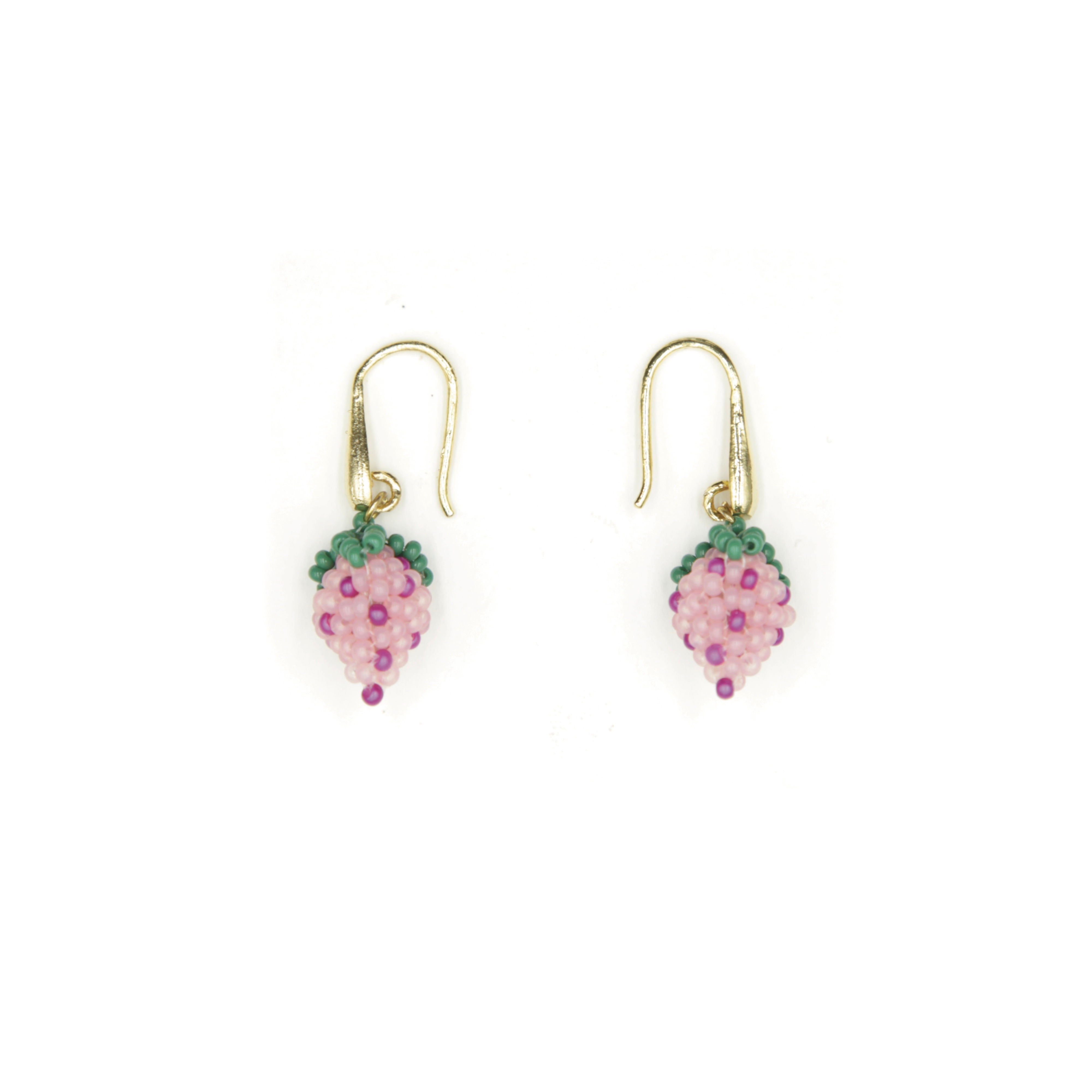 Mini Strawberry Earrings | Light Pink
