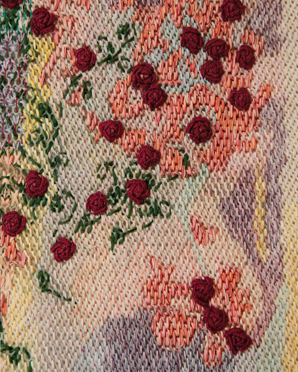 Thumbnail: Woven Painting | Rose Vine Garden