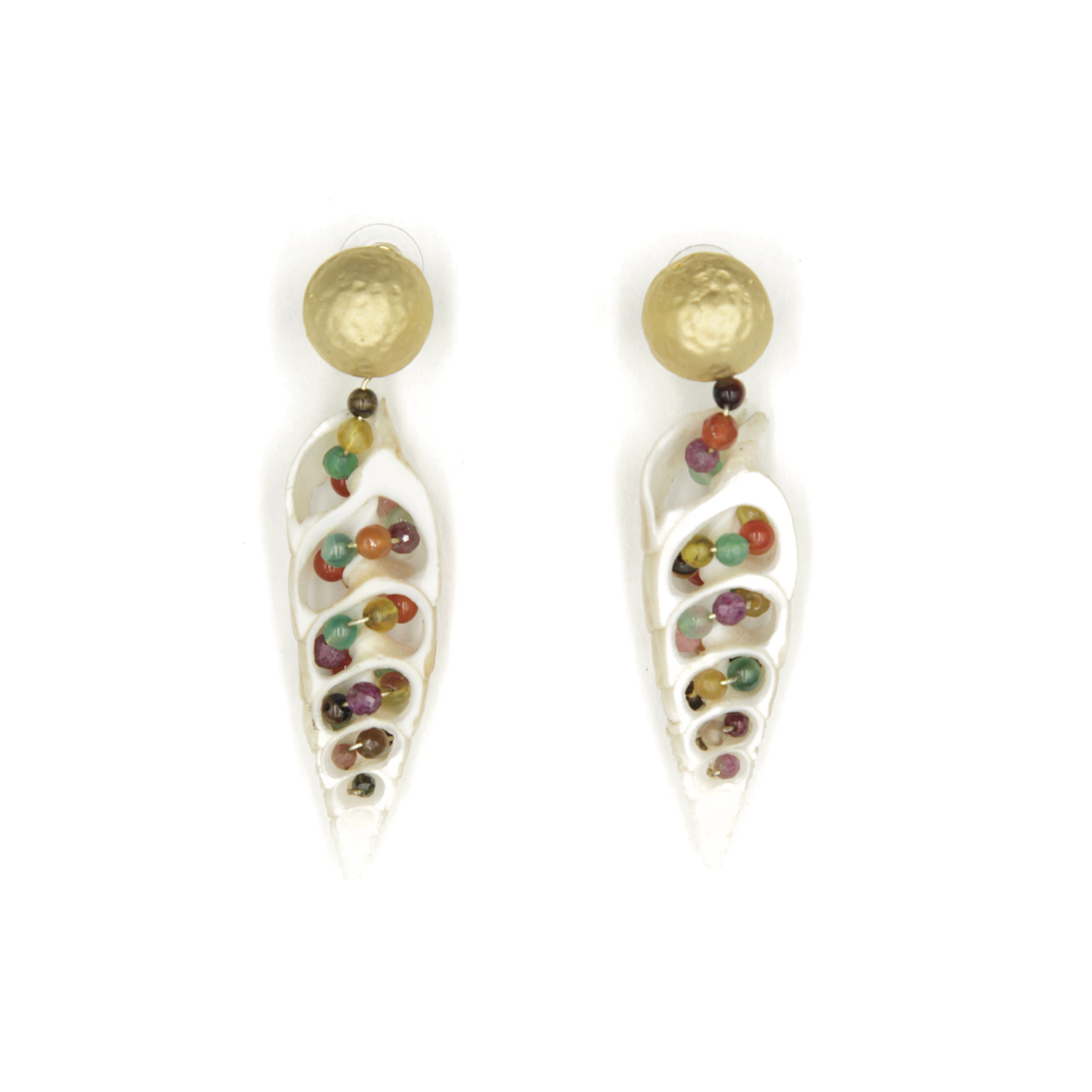 Pebbles in Shell Earrings