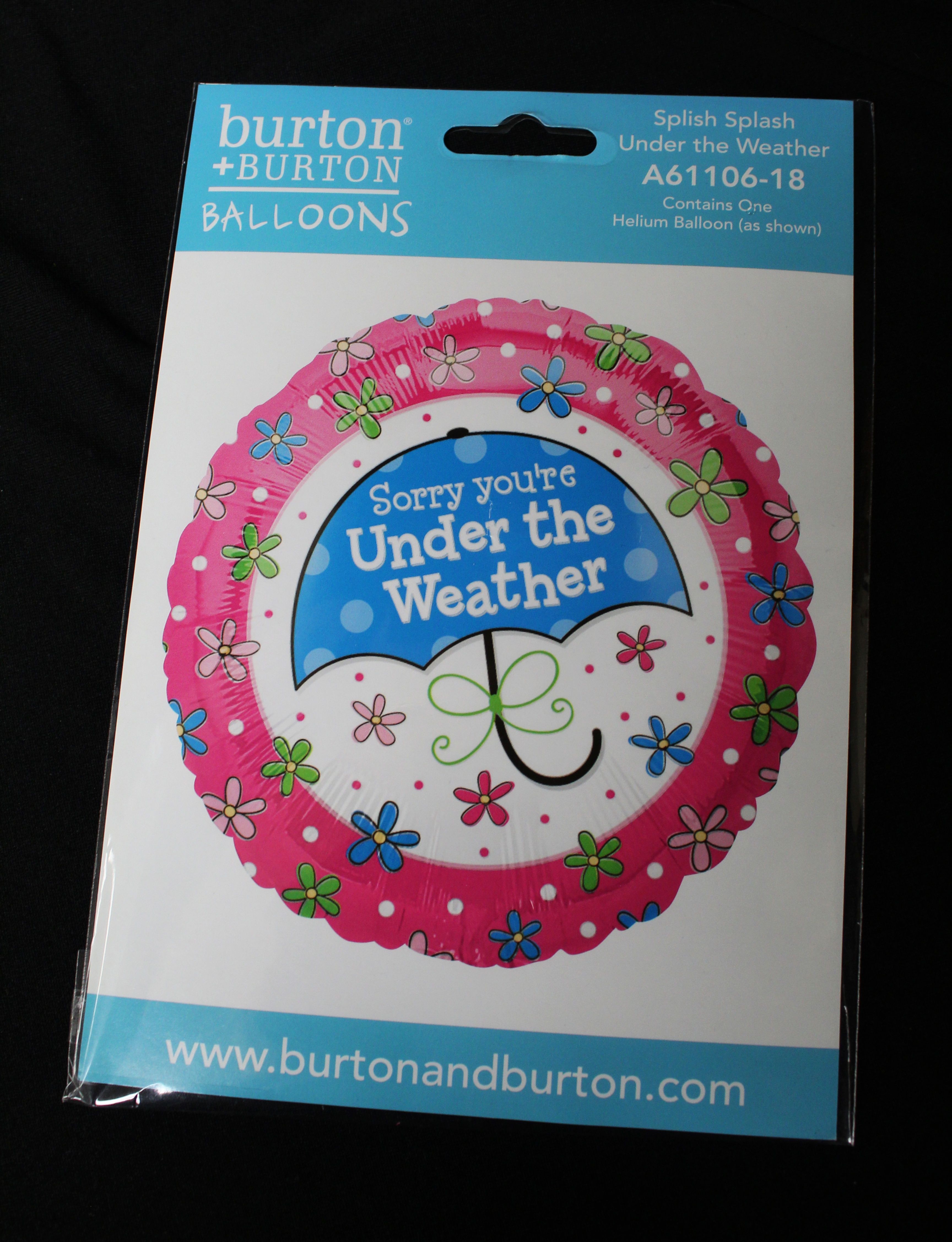 Mylar Balloon - "Sorry You're Under the Weather"