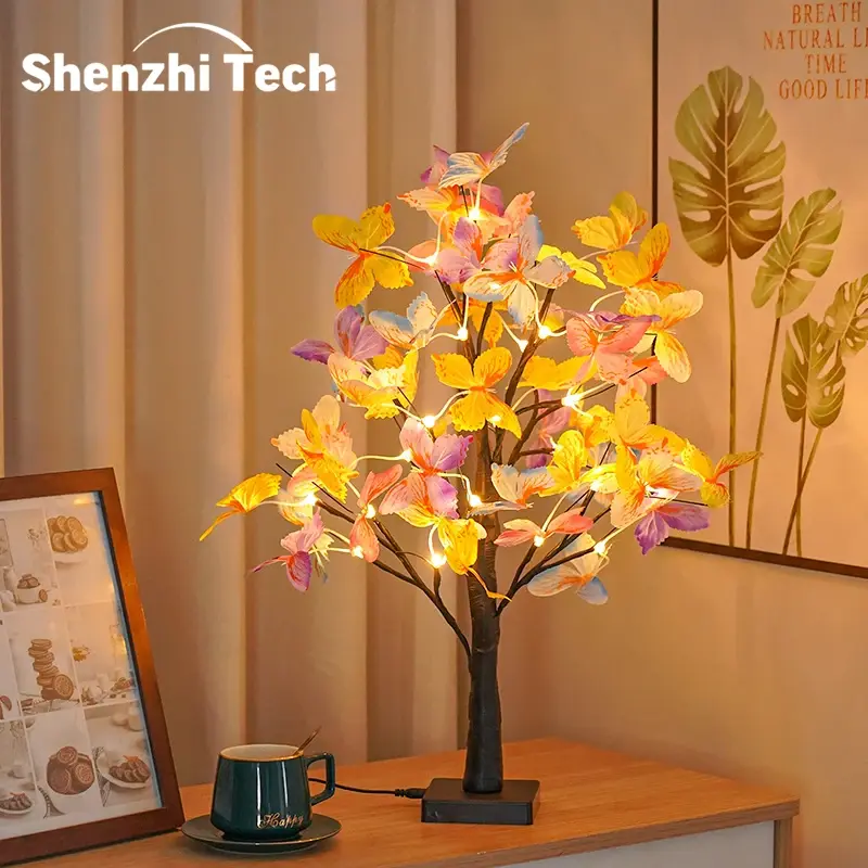 Luminária Árvore Bonsai com Borboletas LED – Decoração Mágica e Delicada