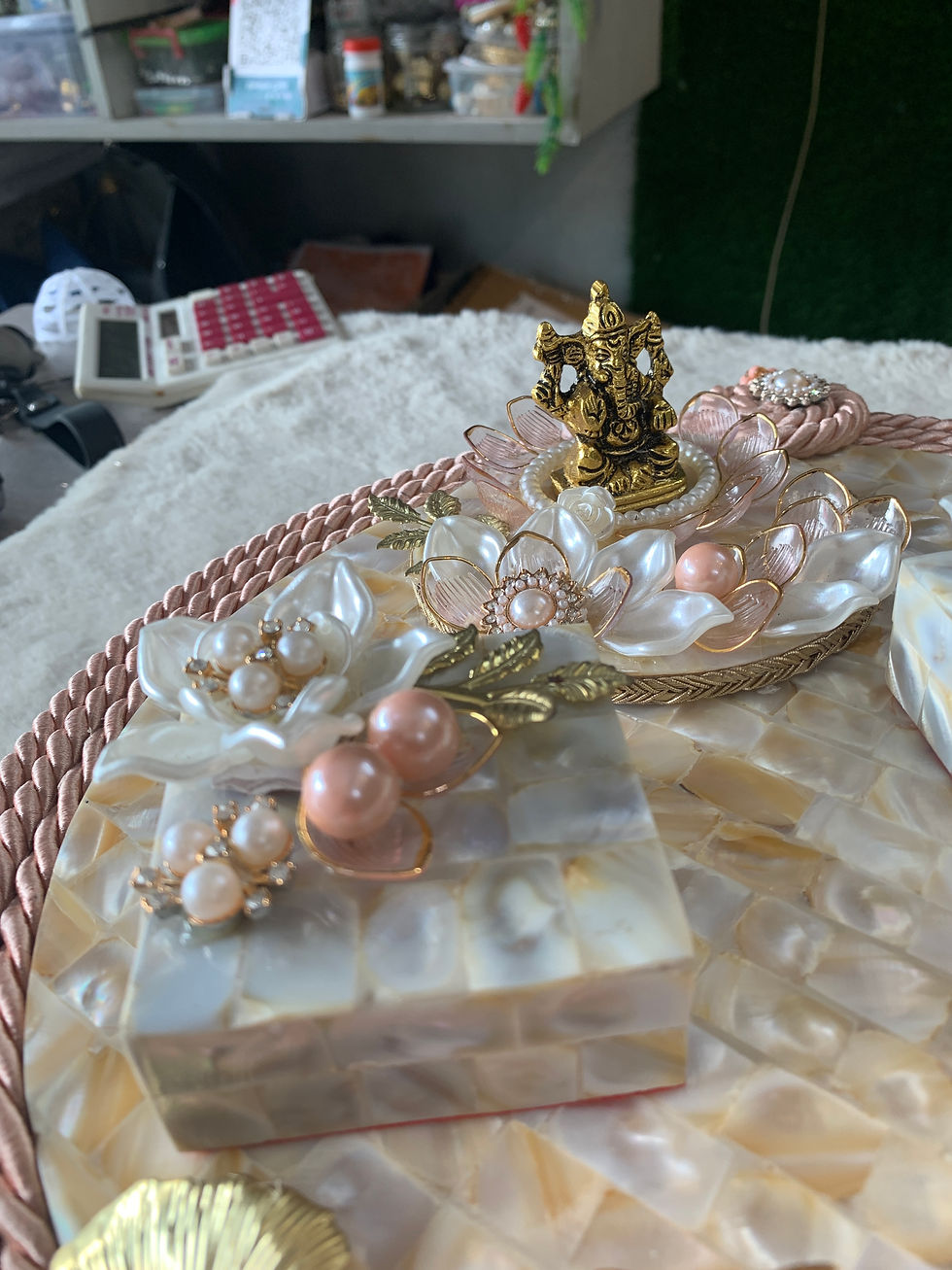 Thumbnail: COMBO-MOP 12'' Platter with Ganesh ji & Ginni Box