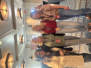 Jennifer Sadera with three readers at Creepy Retreat