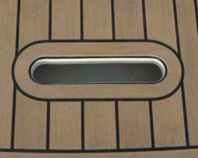 Black Caulk Line Synthetic Teak Sample