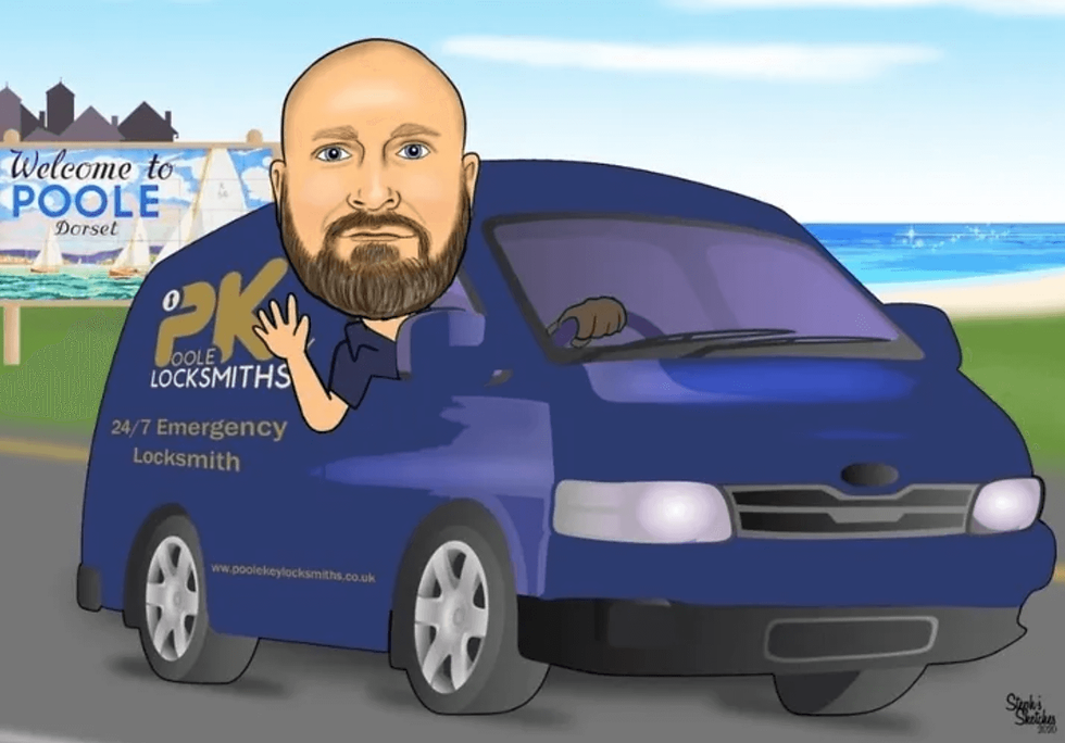 Poole Key Locksmiths graphic in van