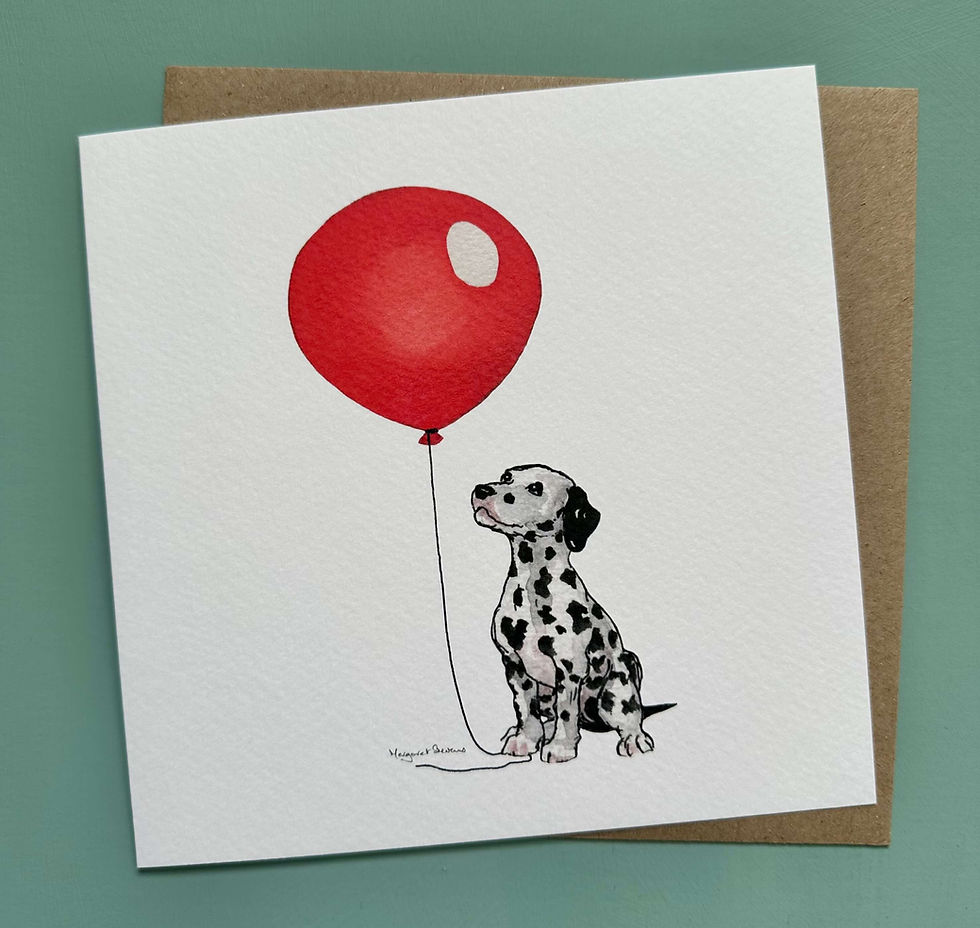 Cute Dalmatian with Balloon Card