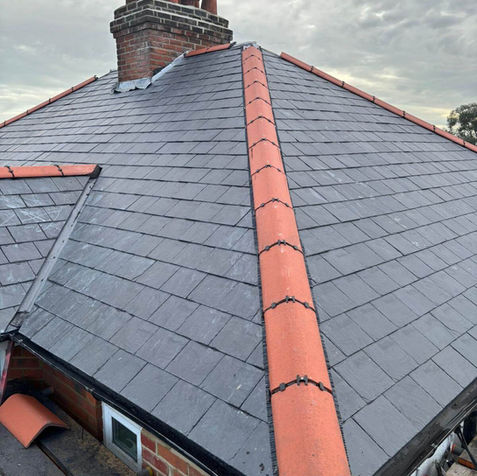 Slate Pitched Roof and Dry Ridge System in Bishops Waltham, Hampshire