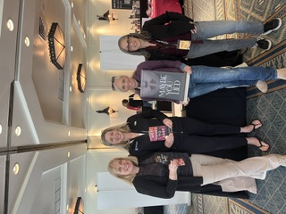 Jennifer Sadera with book club readers at Creepy Retreat