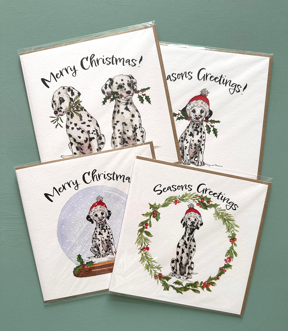 Dalmatians Christmas Cards - Pack of 4