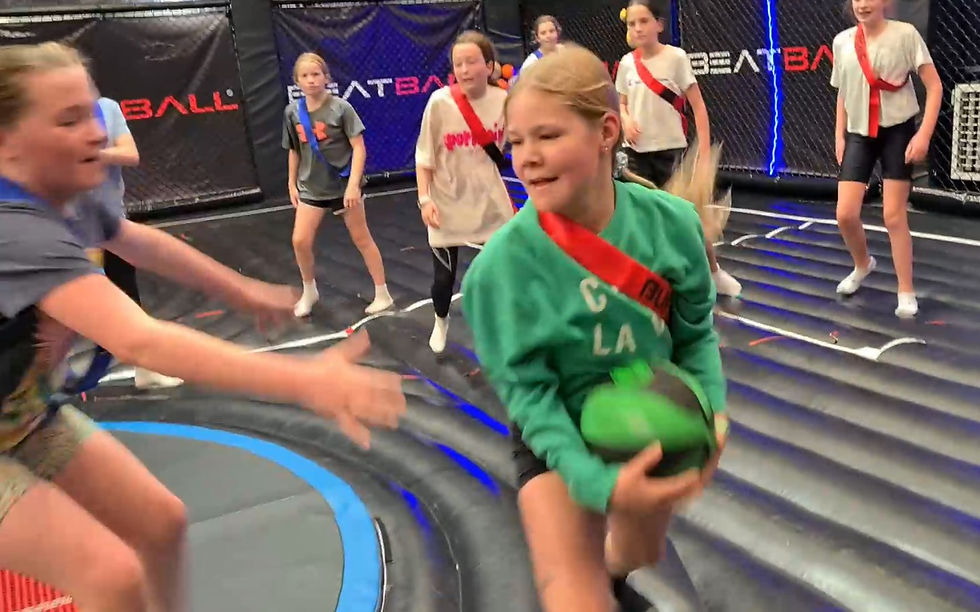 Teens playing sports at a Beatball indoor birthday party in Melbourne