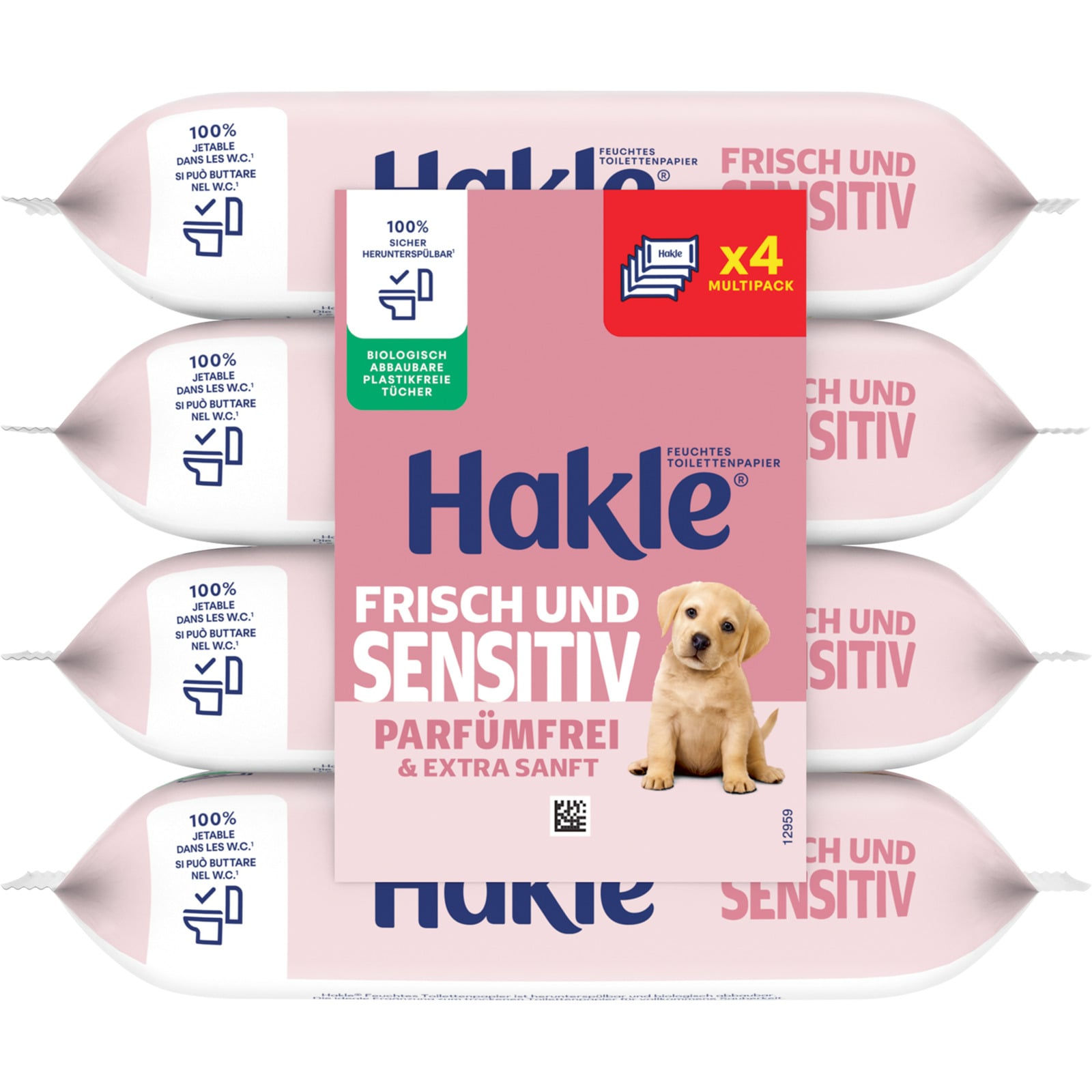 Hakle Feuchttücher Sensitive Sauberkeit 4 x 42 Tücher