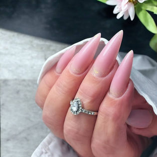 Hard Gel Nails with Clean Girl Aesthetic. Created with Nailchemy Educational showcase