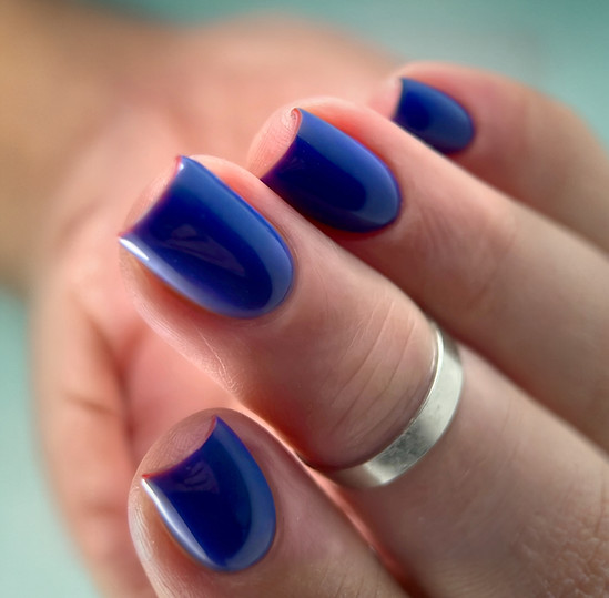 Blue Gel Polish Nails. Created by Phenomenail™ during Gel Polish Live Masterclass Demo. Collaboration with Nailchemy Limited