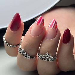 Red and Glitter Nails Demo from Full Cover Tips Nail Technician Course