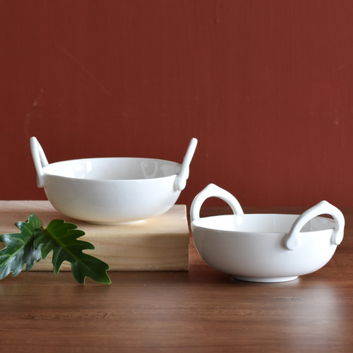 Clay Craft Kadai shape Microwave Safe Serving Bowl Set of