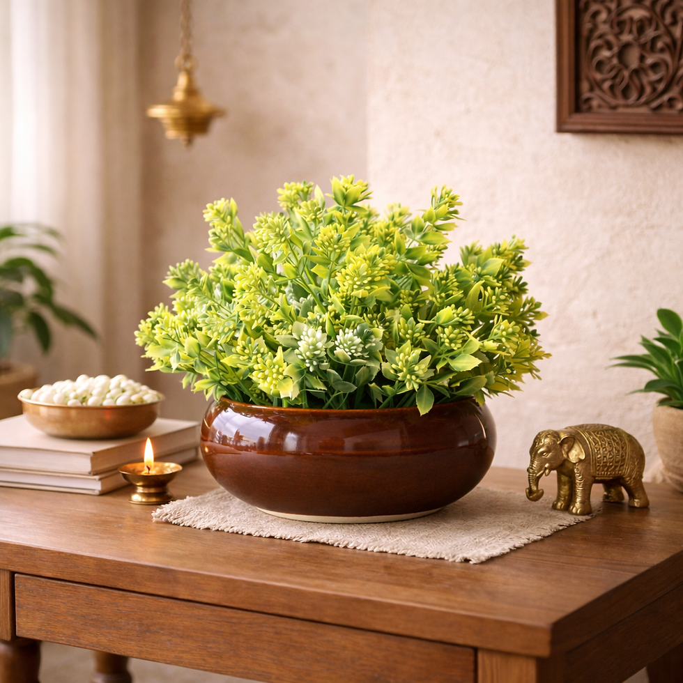 Thumbnail: Artificial Flower Arrangement in Ceramic Pot for Home Decor