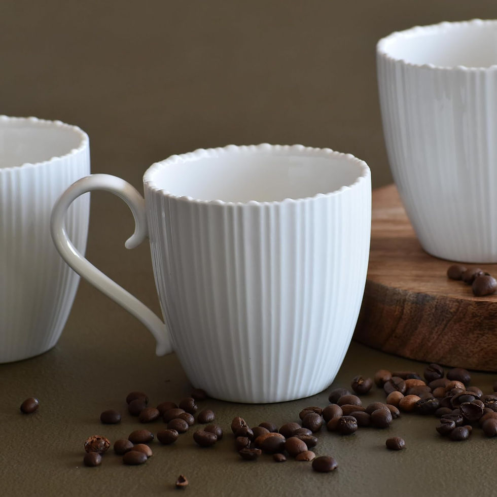 Thumbnail: Devnow Porcelain White Coffee Mug Set of 6 – 300ml