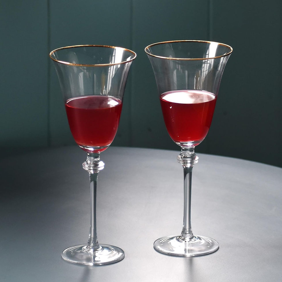 Thumbnail: Devnow Gold Rim Vintage Look 300ml Wine Glasses – Set of 4