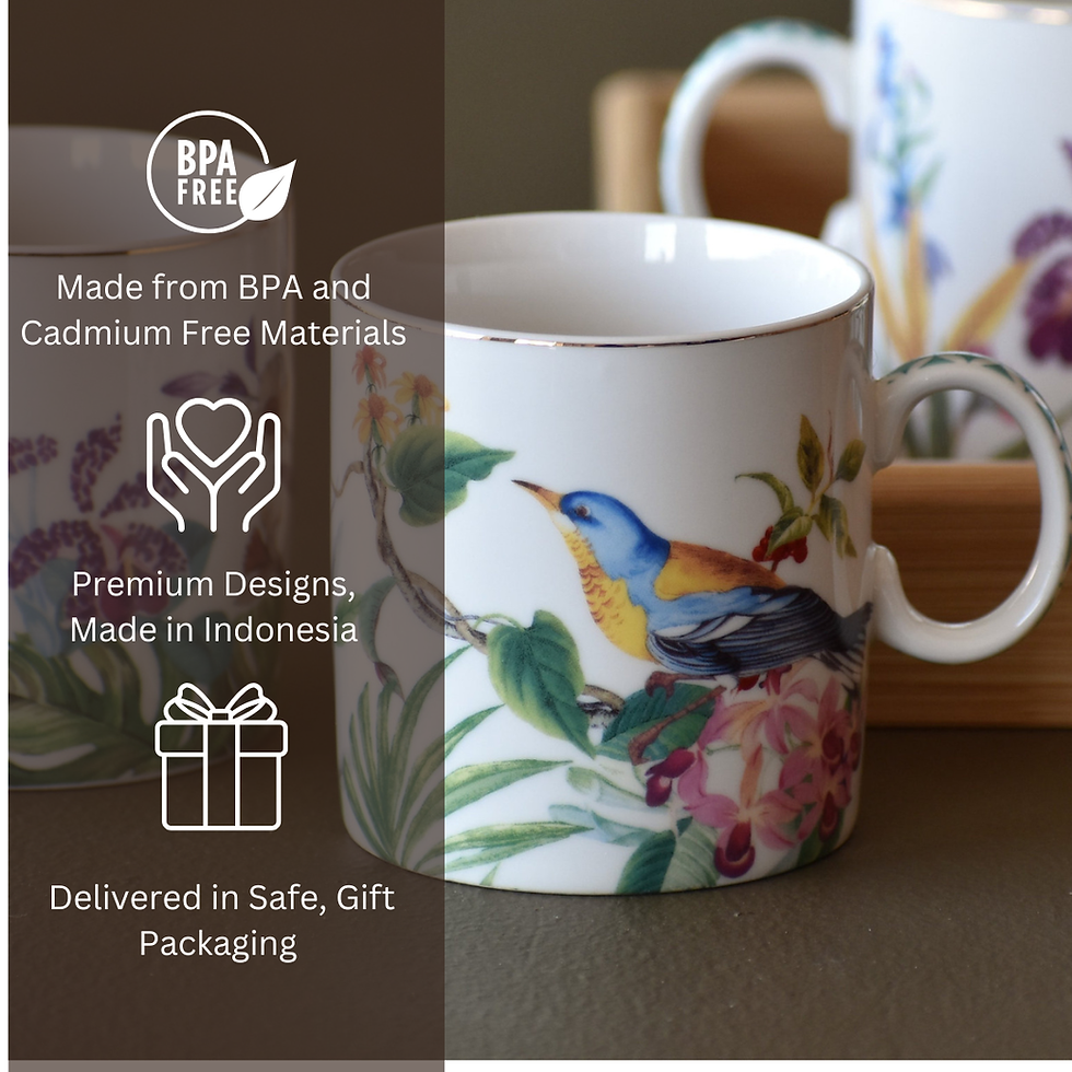 Thumbnail: Devnow Floral Handcrafted Tea Cups with Gold Banding – Set of 6
