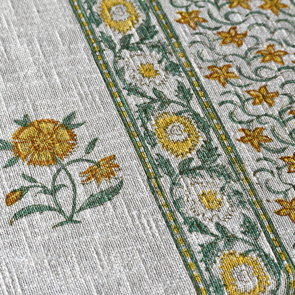 Thumbnail: Hand Block Printed Cotton Slub Bedcover Set 108x108 Inches