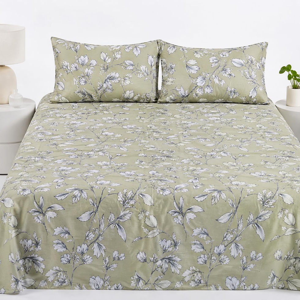 Thumbnail: Metropolis Elegance 280 TC 100% Cotton King Size Bedsheet with 2 Pillow