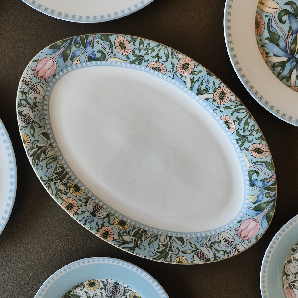 Thumbnail: Lemon Tree Porcelain 21-Piece Dinner Set - Elegant Floral Tableware