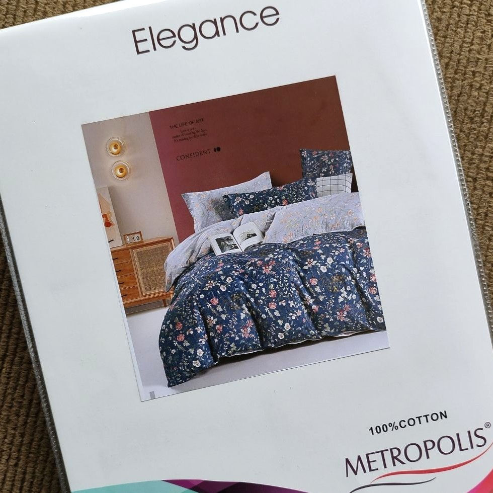 Thumbnail: Metropolis Elegance 280 TC 100% Cotton King Size Bedsheet with 2 Pillow Covers