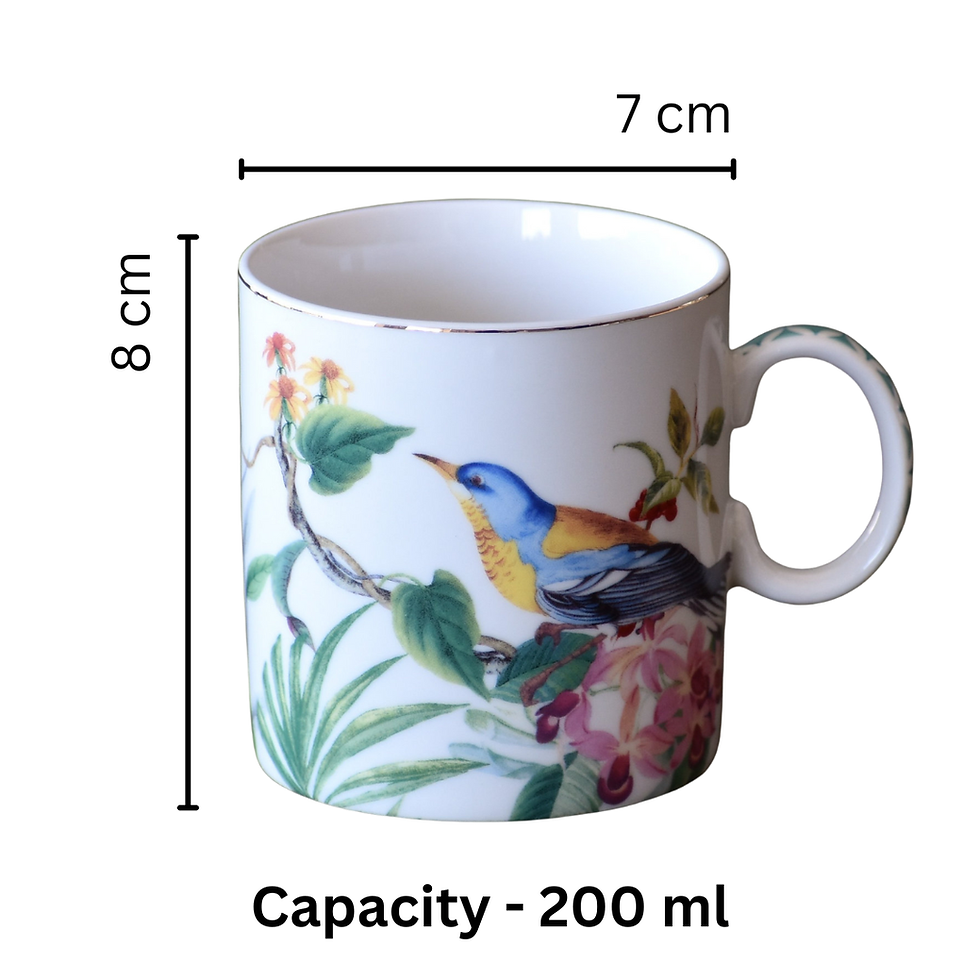 Thumbnail: Devnow Floral Handcrafted Tea Cups with Gold Banding – Set of 6