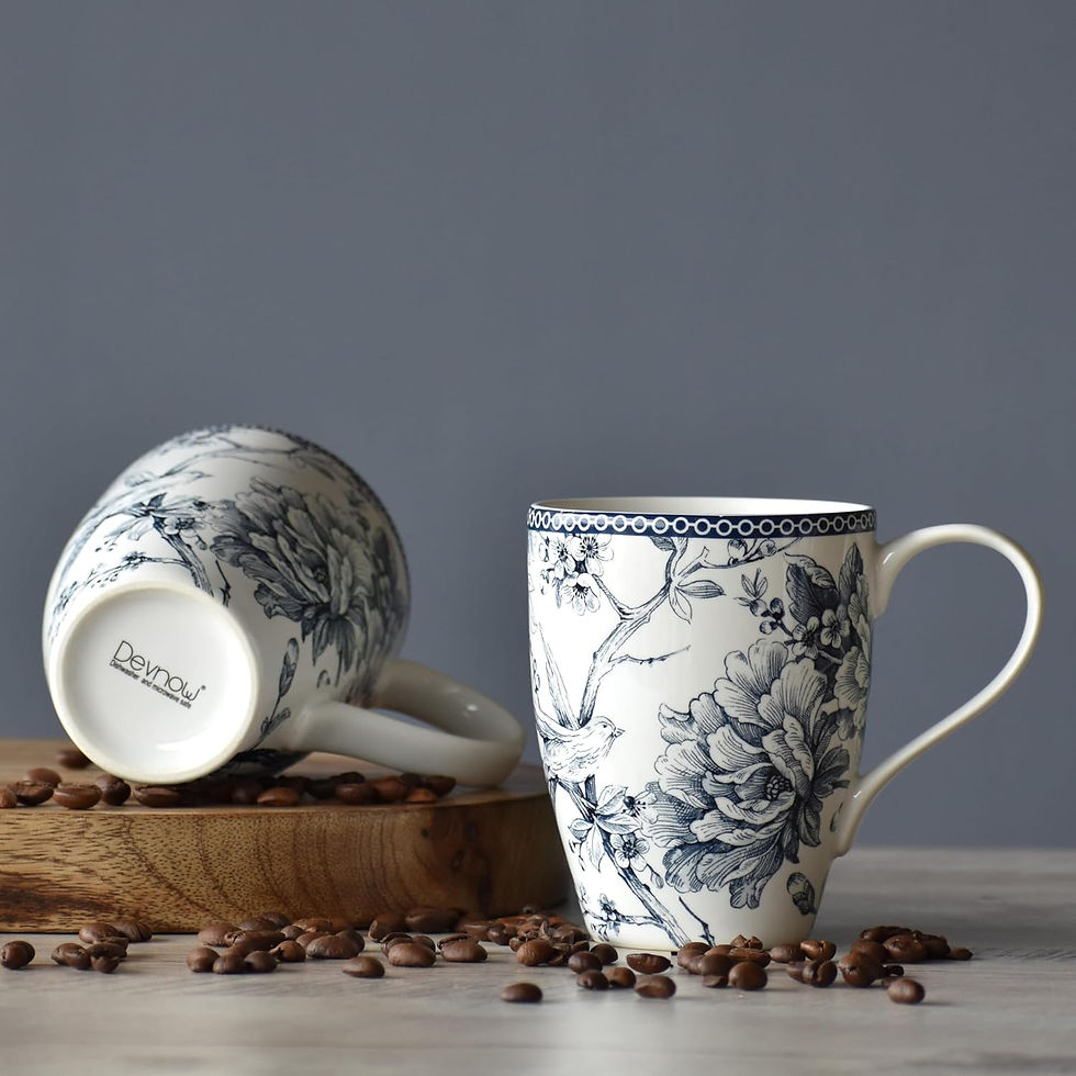 Thumbnail: Set of 4 Devnow Adelaide Blue Coffee Mugs