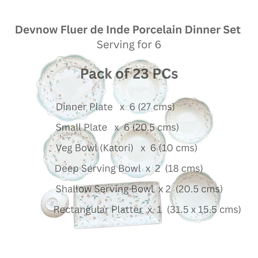Thumbnail: Devnow Fluer de Inde Porcelain 23 PCs Floral Dinner Set