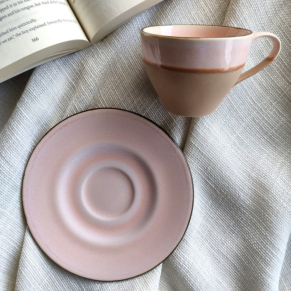 Thumbnail: Devnow Wabisabi Stoneware Cup and Saucer set of 12 pcs