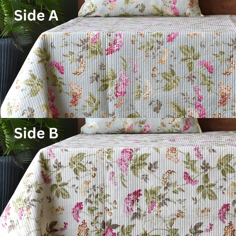Thumbnail: Metropolis Reversible Quilted Cotton Bedcover – King Size 225x275 cm