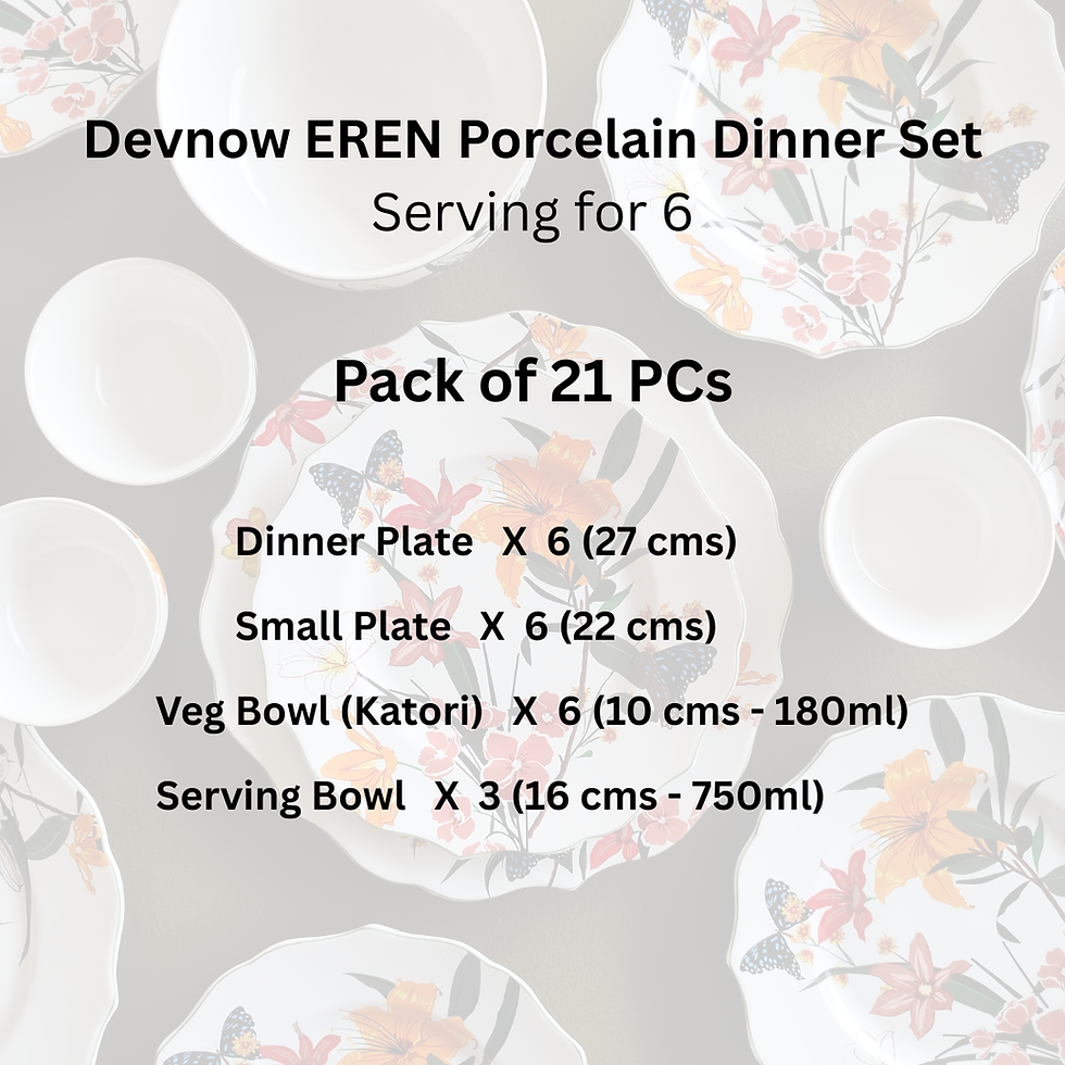 Thumbnail: Devnow Porcelain New Hawai Flower 21-Piece Dinner Set
