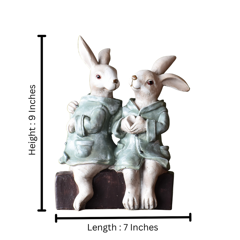 Thumbnail: Bunny Couple on a Bench Figurine for Home Decor