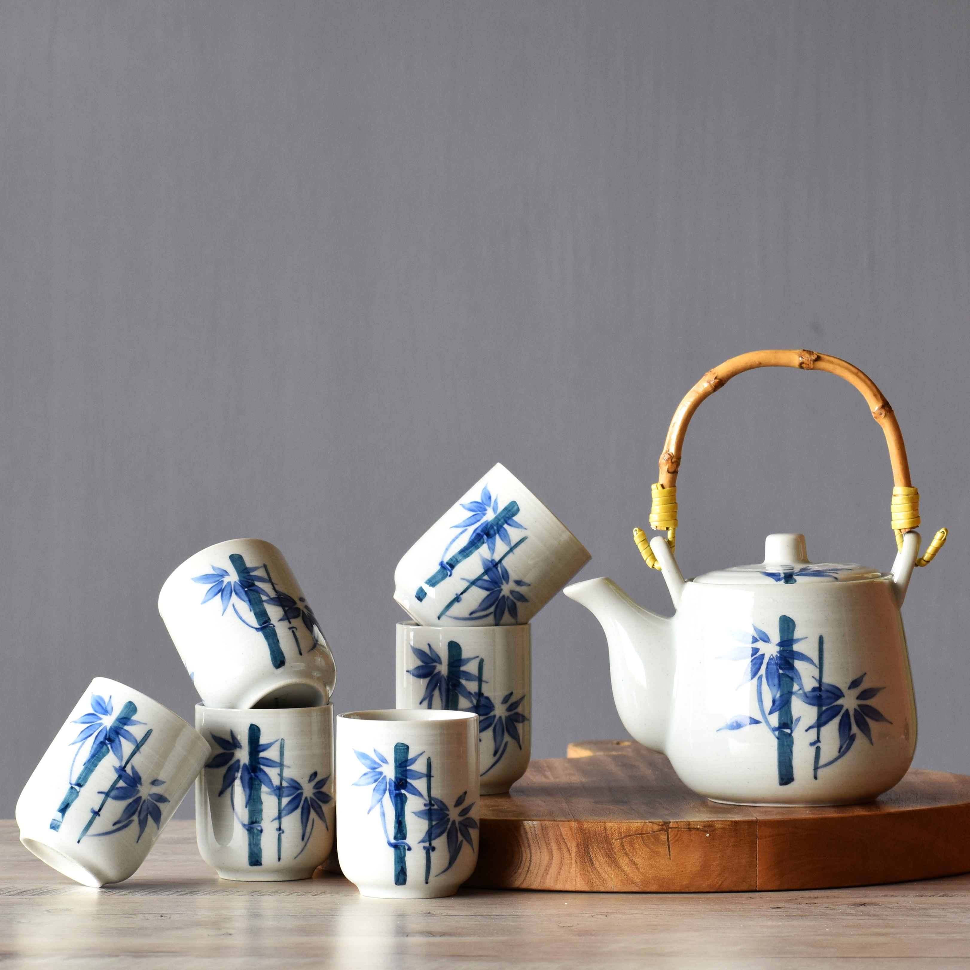 Devnow Blue Sagano 7Pc Tea Set with Gift Box