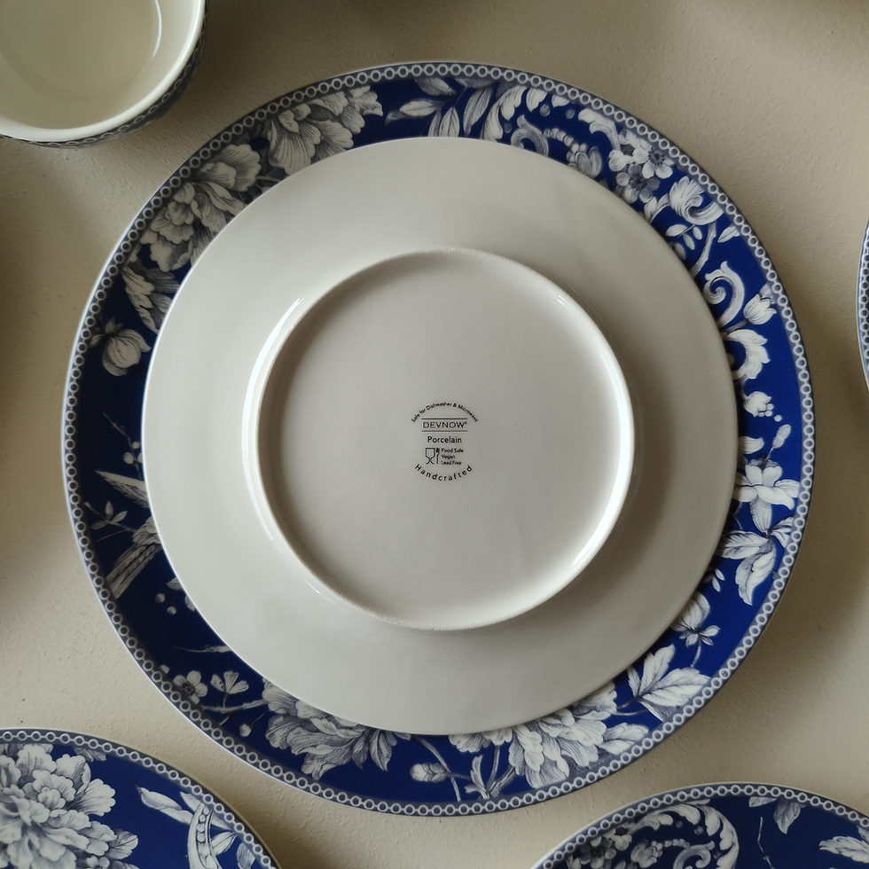 Thumbnail: Devnow Porcelain Adelaide Dark Blue 21-Piece Dinner Set