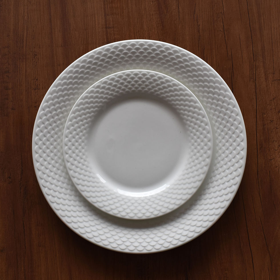 Thumbnail: Clay Craft 21 pcs Ripple Fine Bonechina Dinner Set
