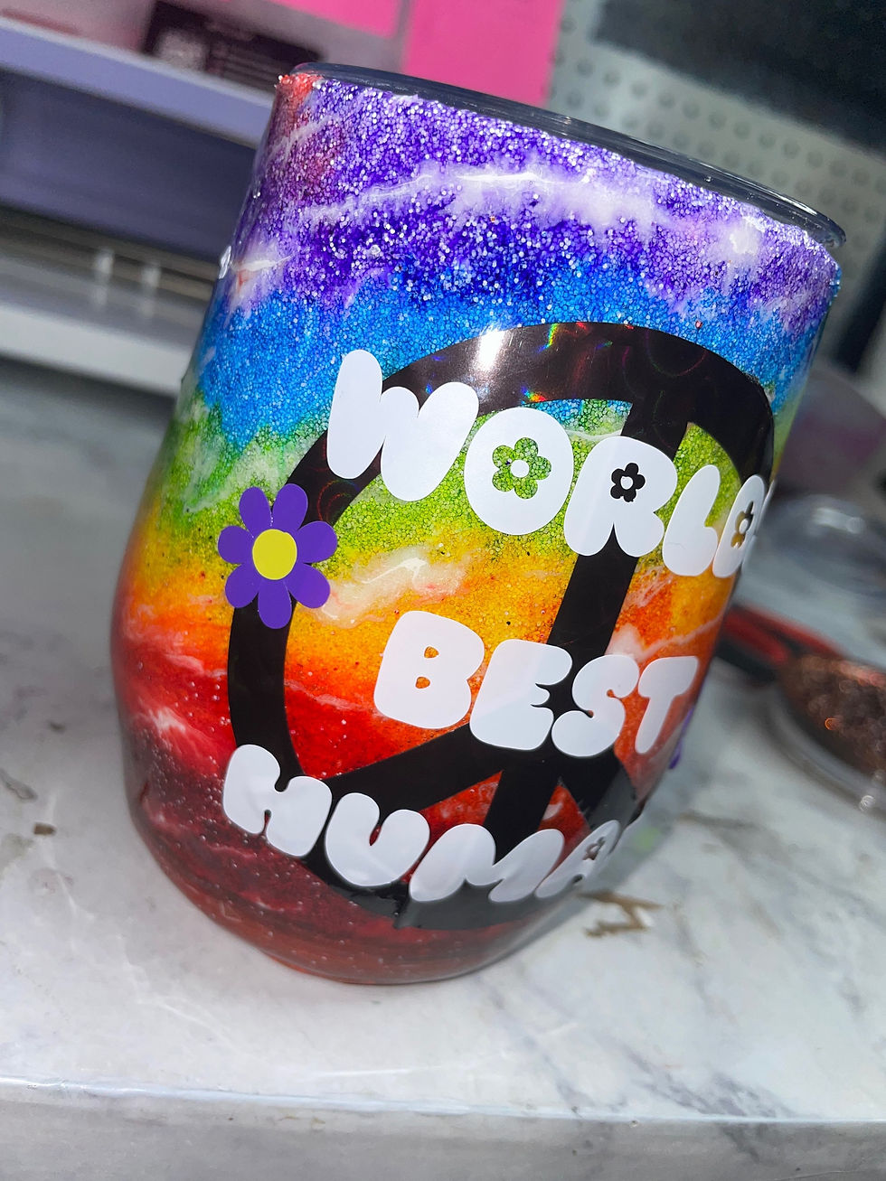 Thumbnail: Glitter Tie-Dye Wine Tumbler