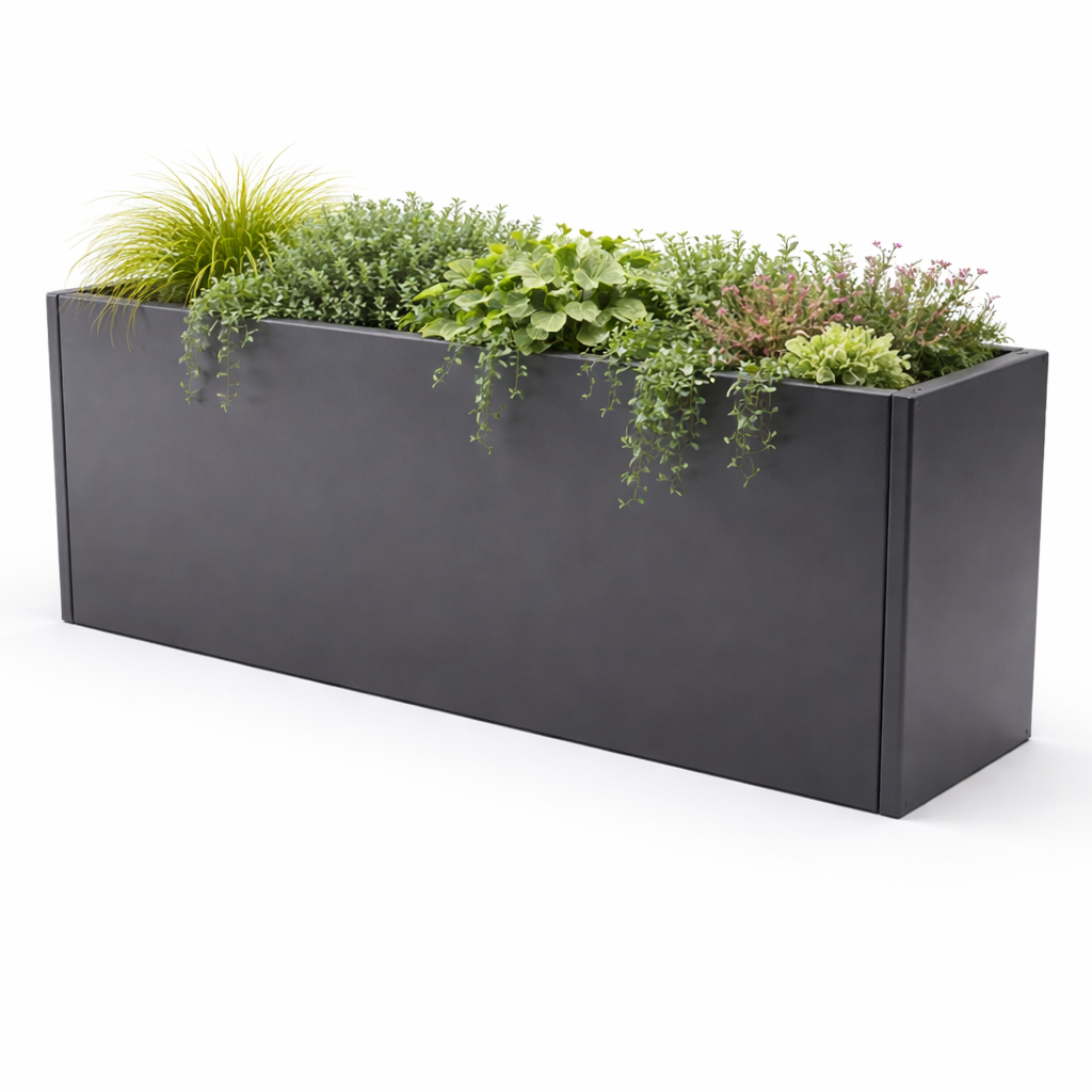 Powder-coated Metal Planter 1500 x 500 x 600 mm