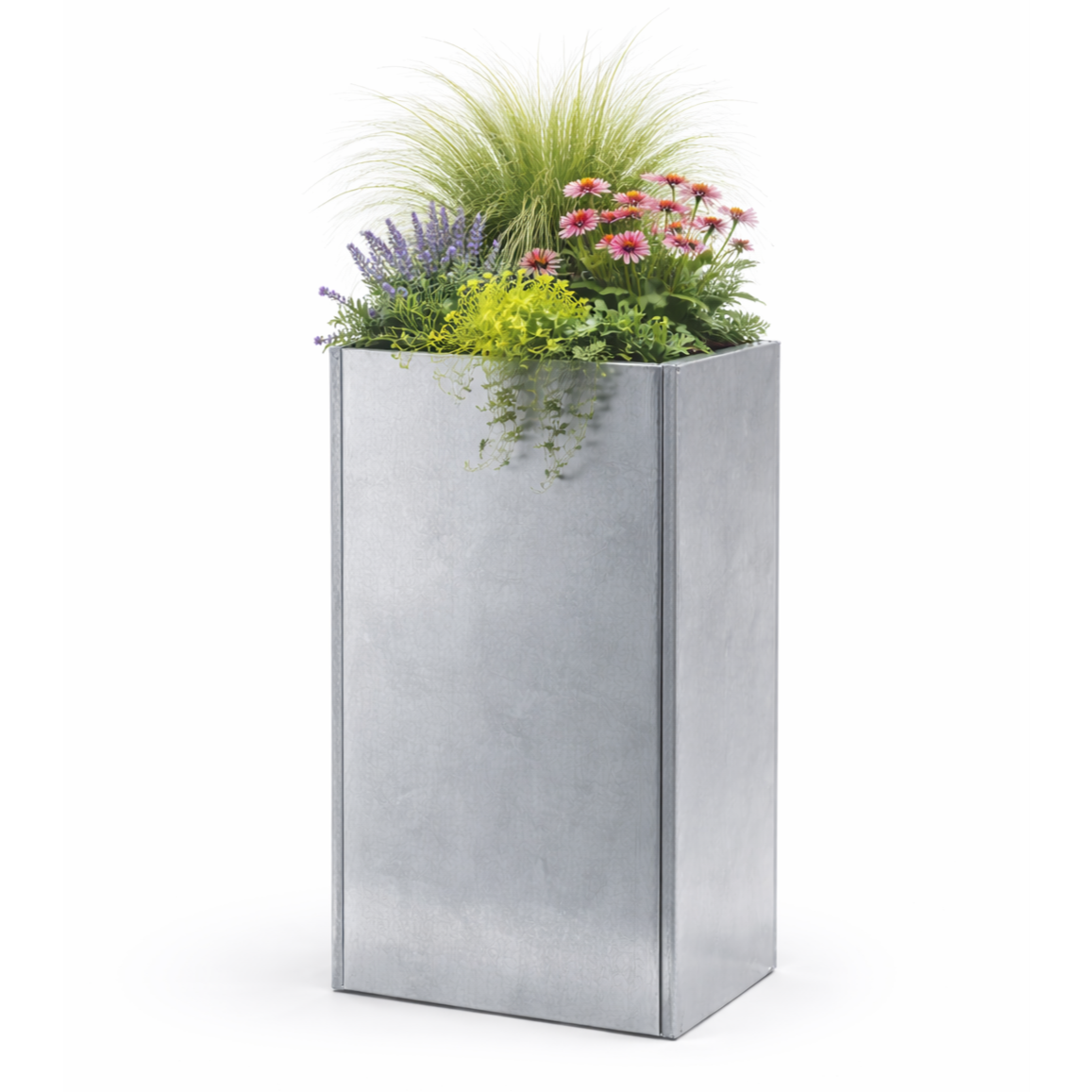 Galvanised Metal Planter 300 x 300 x 600 mm (photo)