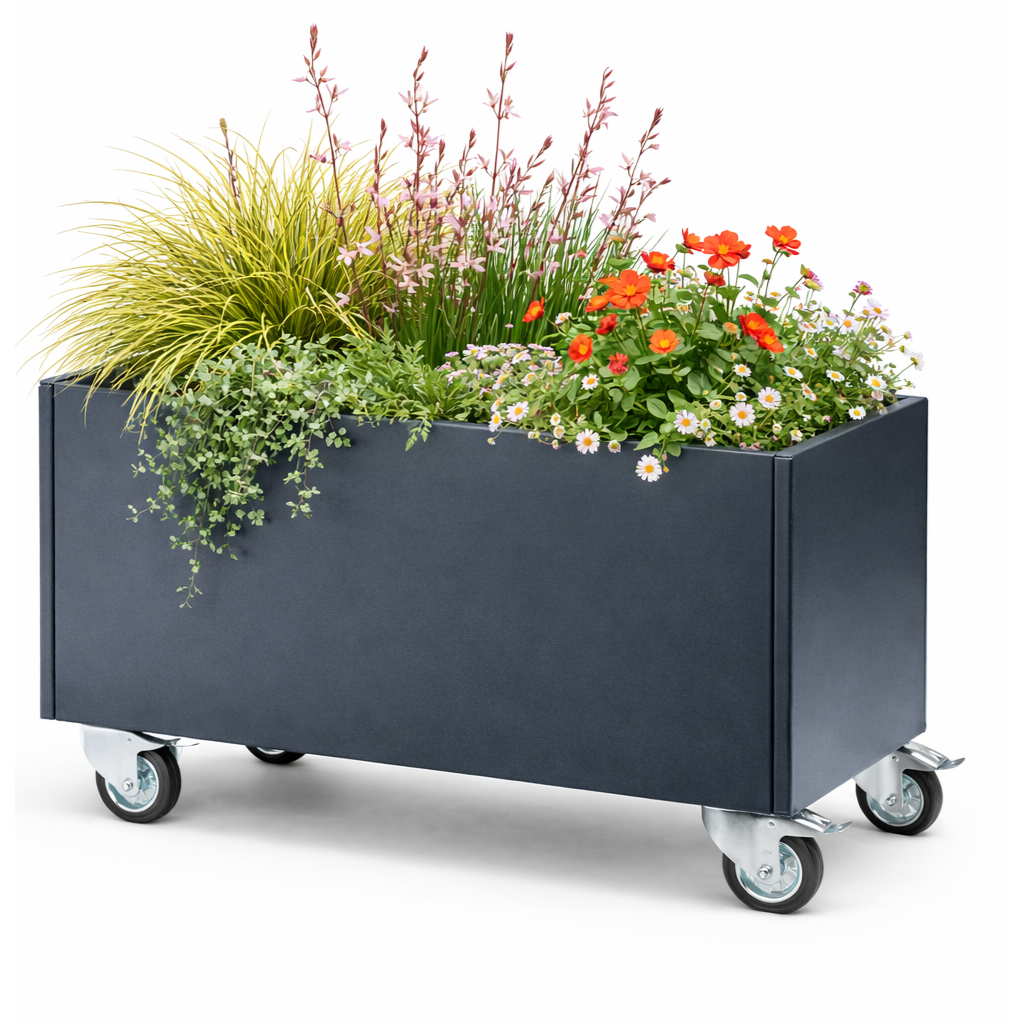 Lockable planter wheels 1000 x 400 x 400 mm