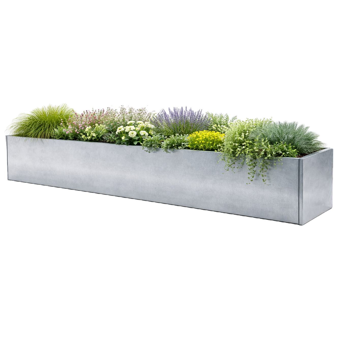 Galvanised Metal Planter 2000 x 300 x 300 mm (photo)
