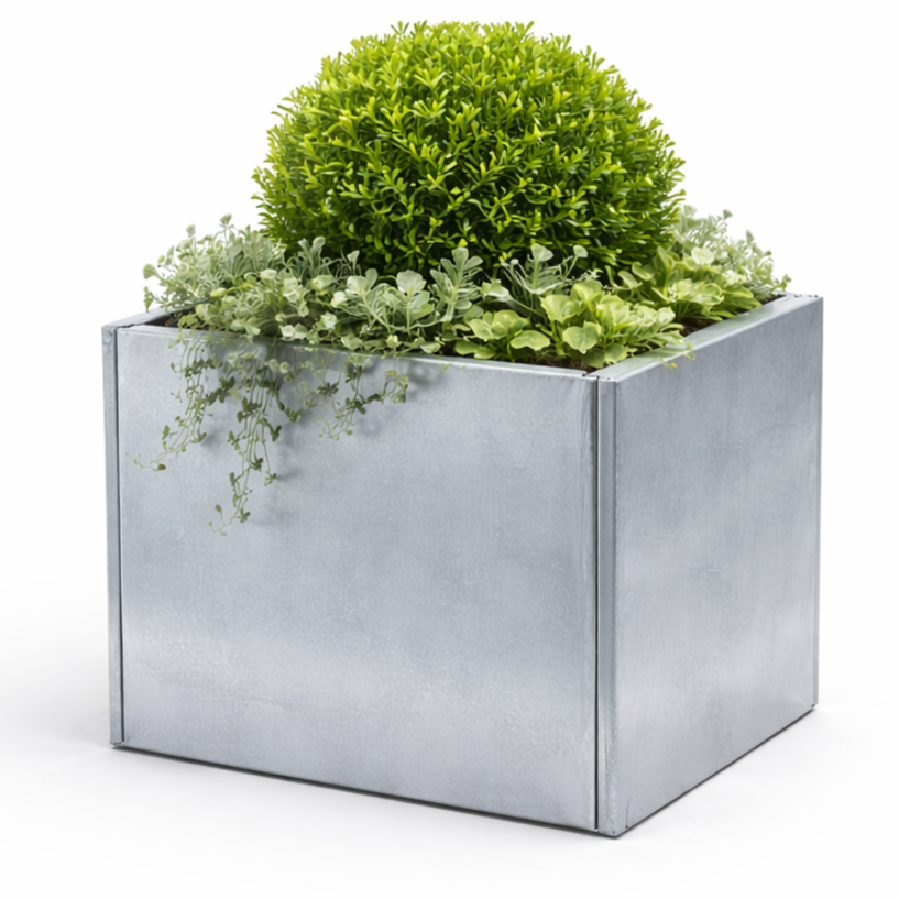 Galvanised Metal Planter 600 x 600 x 600 mm (photo)